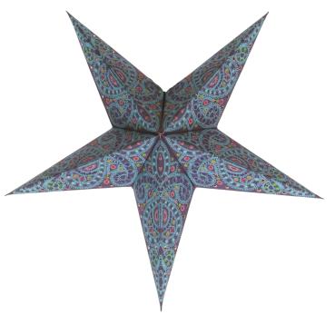 Baby Dunhill Blau  - Faltbarer Leuchtstern, Weihnachtsstern aus Papier mit 5 Zacken, 40 cm